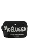 Alexander Mcqueen Men Black Fabric Mcqueen Graffiti Crossbody Bag In Black