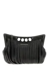 Alexander Mcqueen Stylish Mini Peak Fringed Crossbody Bag In Black
