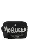 Alexander Mcqueen Men Black Fabric Mcqueen Graffiti Crossbody Bag In Black