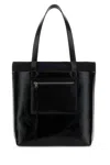 Alexander Mcqueen Glossy Finish Shopping Bag With Dual Handles In Black
