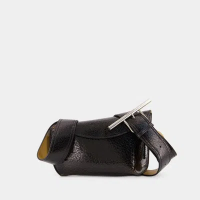 Alexander Mcqueen Sling Shoulder Bag - Leather - Black In Blackcaramelsilver