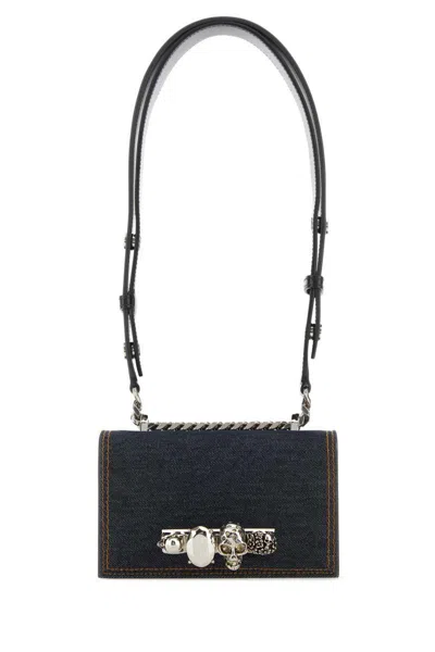 Alexander Mcqueen Shoulder Bags In Denimblack