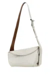 Alexander Mcqueen Leather Crossbody Bag With Adjustable Strap And Textured Finish In White