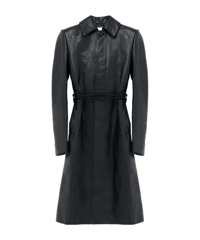 Alexander Mcqueen Shoulder Leather Jacket In Black