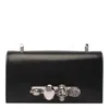 Alexander Mcqueen Black Leather The Knuckle Satchel Crossbody Bag In Black