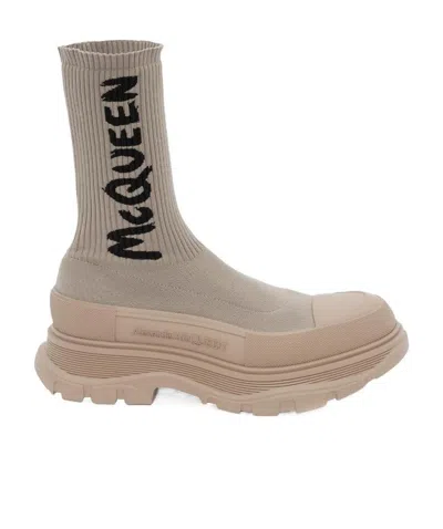 ALEXANDER MCQUEEN ALEXANDER MCQUEEN TREAD SLICK LOGO INTARSIA BOOTS