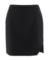 Alexander Mcqueen Side Slit Mini Skirt In Black
