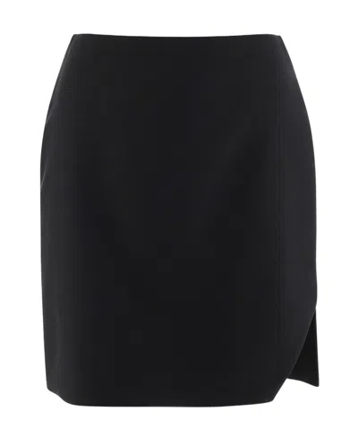 Alexander Mcqueen Side Slit Mini Skirt In Black