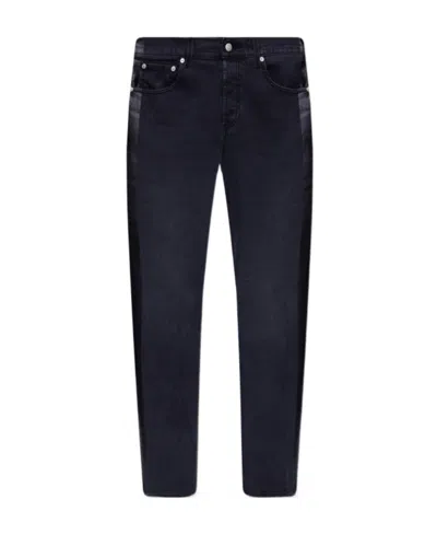 Alexander Mcqueen Side Stripe-print Skinny Jeans In Gray