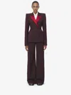 Alexander Mcqueen Side Stripe Trousers In Dark Burgundy