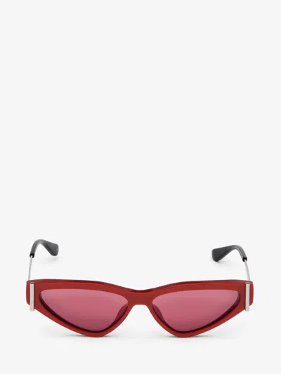 Alexander Mcqueen Side T-bar Sunglasses In Red