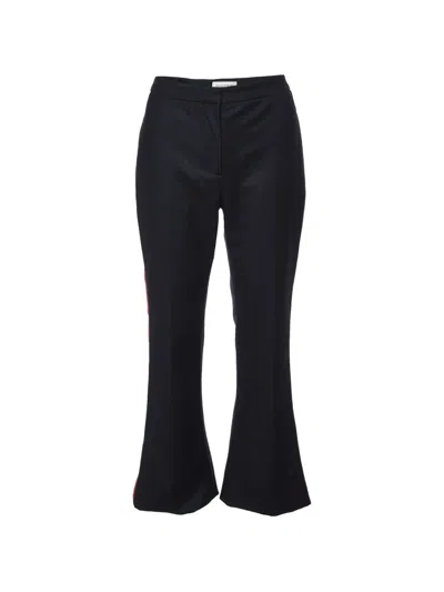 Pre-owned Alexander Mcqueen Side-stripe Flared Trousers In Black