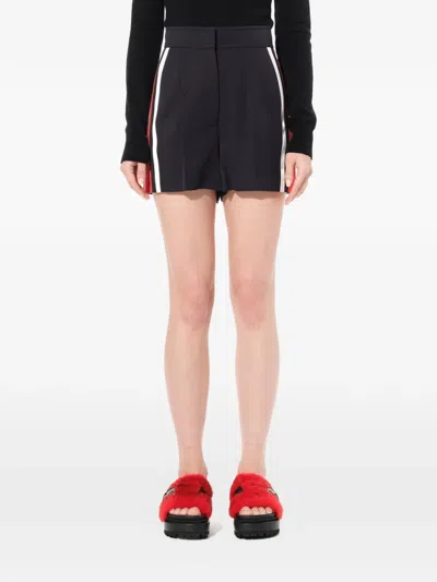 Alexander Mcqueen Side-stripe Military Tailored Shorts In Blue