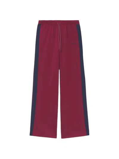 Alexander Mcqueen Side-stripe Track Pants In Burgundy