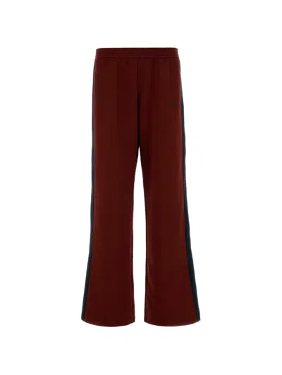 Alexander Mcqueen Side-stripe Wide-leg Track Pants In Red