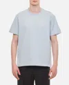 Alexander Mcqueen Crewneck Cotton T-shirt In Clear Blue