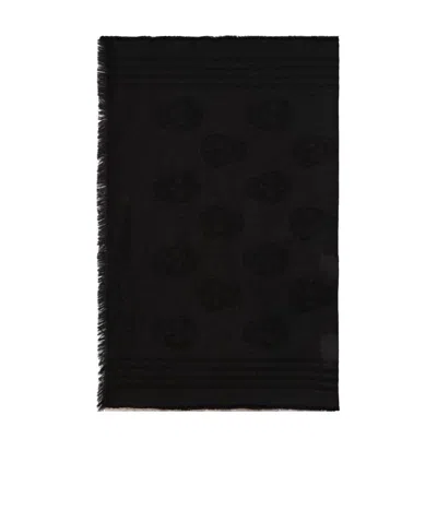 Alexander Mcqueen Signature Skull Print Scarf In Black