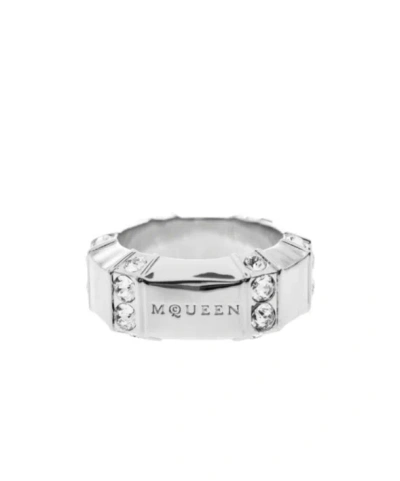 Alexander Mcqueen Logo Ring In Metallic