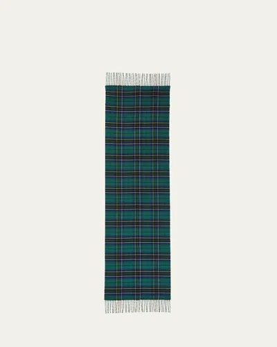 Alexander Mcqueen Silk & Cashmere Tartan Scarf In Green