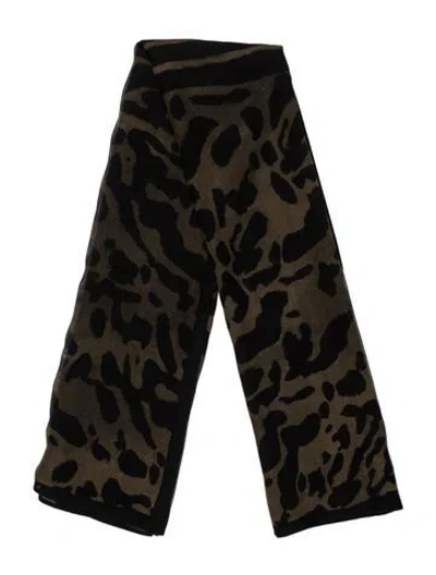 Pre-owned Alexander Mcqueen Silk Animal Print Scarf In Green