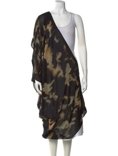 Pre-owned Alexander Mcqueen Silk Animal Print Tunic In Black