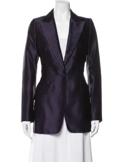 Pre-owned Alexander Mcqueen Silk Blazer In Purple