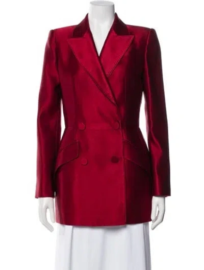 Pre-owned Alexander Mcqueen Silk Blazer In Red