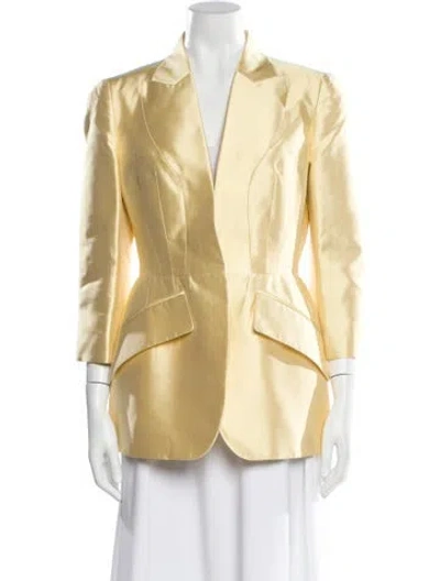 Pre-owned Alexander Mcqueen Silk Blazer In Yellow