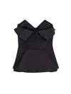 Alexander Mcqueen Silk Blend Strapless Bustier With Bow Detail