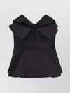 Alexander Mcqueen Silk Blend Strapless Bustier With Bow Detail In Black