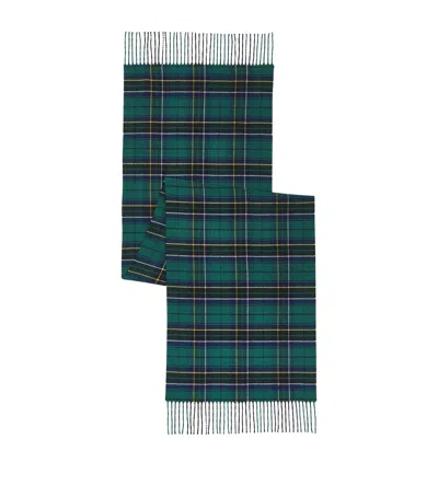 Alexander Mcqueen Silk-blend Tartan Scarf In Green