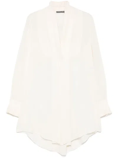 Alexander Mcqueen Silk Blouse In ニュートラル