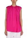 Alexander Mcqueen Silk Blouse In Fuchsia