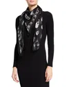Alexander Mcqueen Classic Skull Wool Scarf In Black