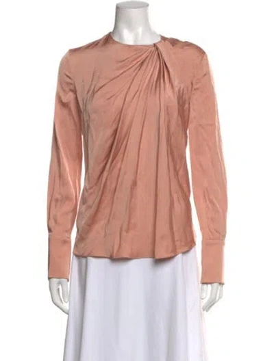 Pre-owned Alexander Mcqueen Silk Crew Neck Blouse In Pink