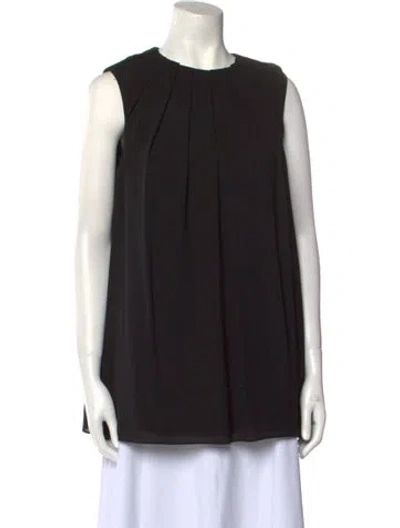 Pre-owned Alexander Mcqueen Silk Crew Neck Tunic In Black