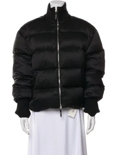 Pre-owned Alexander Mcqueen Silk Down Jacket In Black