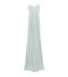 Alexander Mcqueen Silk Draped Maxi Dress In Green