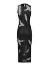 Alexander Mcqueen Embroidered Silk Dress In Black