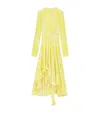 Alexander Mcqueen Silk Floral Maxi Dress In Gold
