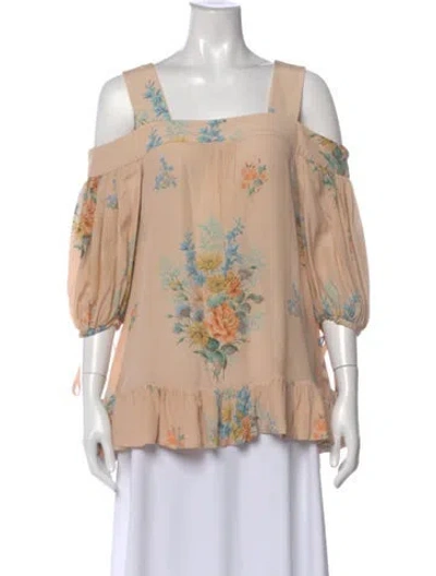 Pre-owned Alexander Mcqueen Silk Floral Print Blouse In Pink