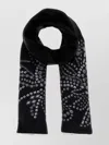 Alexander Mcqueen Silk Foulard With Contrast Trim And Embellishments In Brown