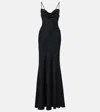 Alexander Mcqueen Silk Evening Dress Women In Black