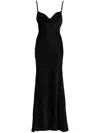 Alexander Mcqueen Silk Evening Dress Women In Black
