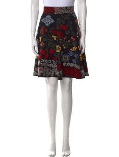Pre-owned Alexander Mcqueen Silk Knee-length Skirt In Black