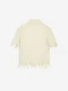 Alexander Mcqueen Cotton & Silk Spider Lace Top In Beige