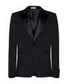 Alexander Mcqueen Silk Lapels Blazer In Black