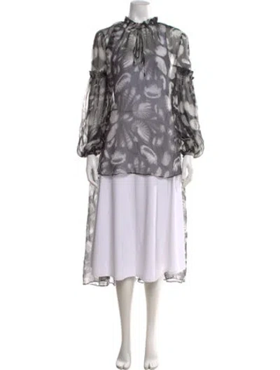 Pre-owned Alexander Mcqueen Silk Long Dress In Black
