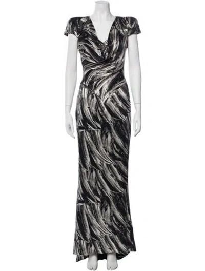 Pre-owned Alexander Mcqueen Silk Long Dress In Multi