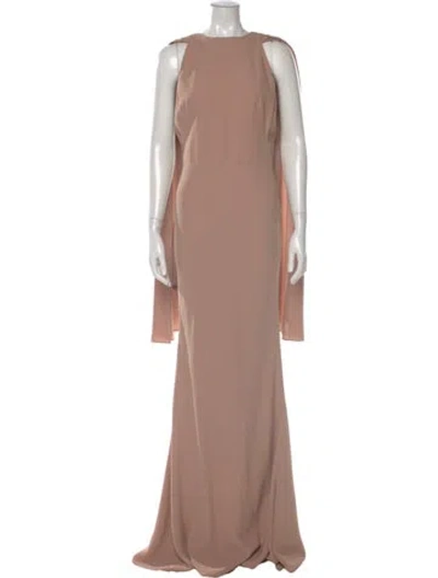 Pre-owned Alexander Mcqueen Silk Long Dress In Neutral